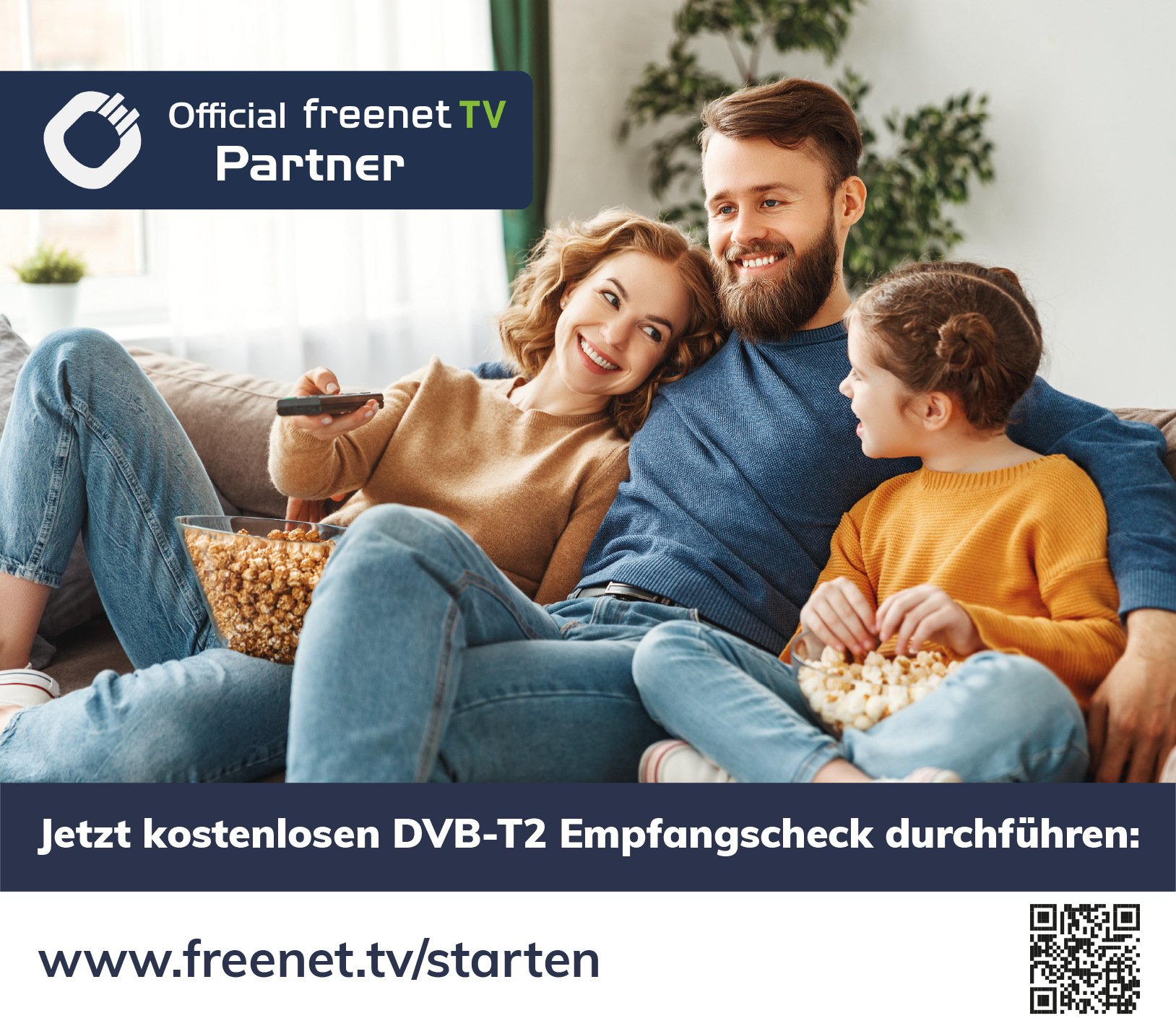 Produktbild DVB-T2 Zimmerantenne Oehlbach rechteckige schwarze Antenne auf Ständer vor grauem Hintergrund Kabel links sichtbar