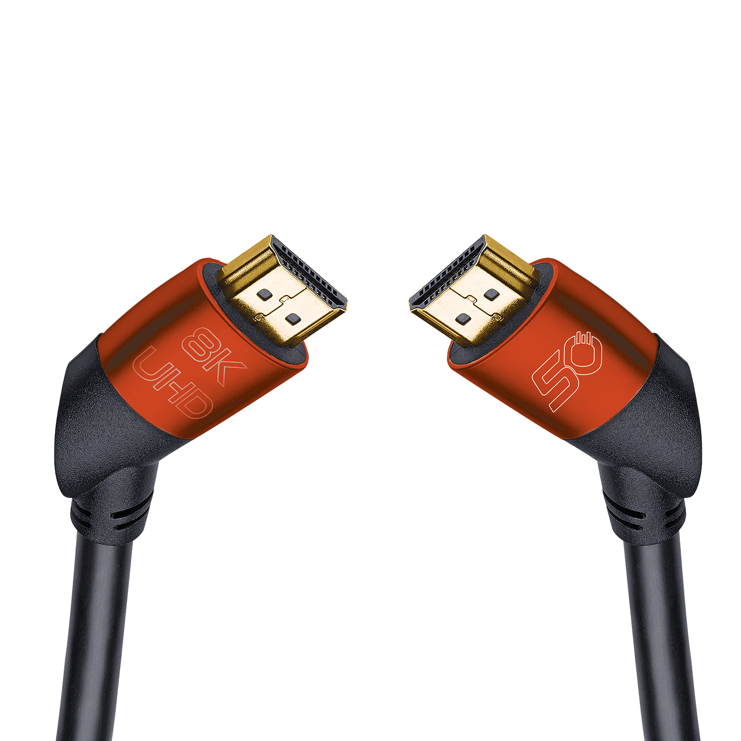 Ultra High Speed HDMI Kabel Oehlbach schwarz links mit Aufschrift Easy Connect 8K auf weißem Hintergrund