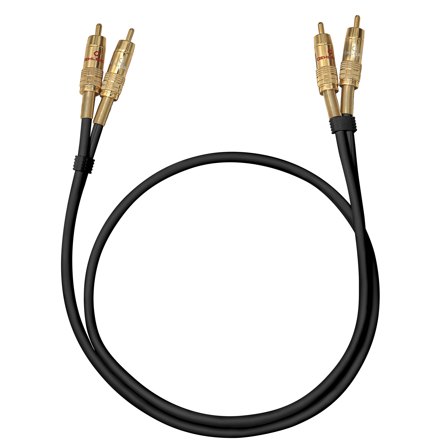 NF 1 Master NF Audio-Cinchkabel Zwei schwarze Cinchkabel mit goldenen Steckern und Oehlbach-Logo nebeneinander auf weißem Hintergrund