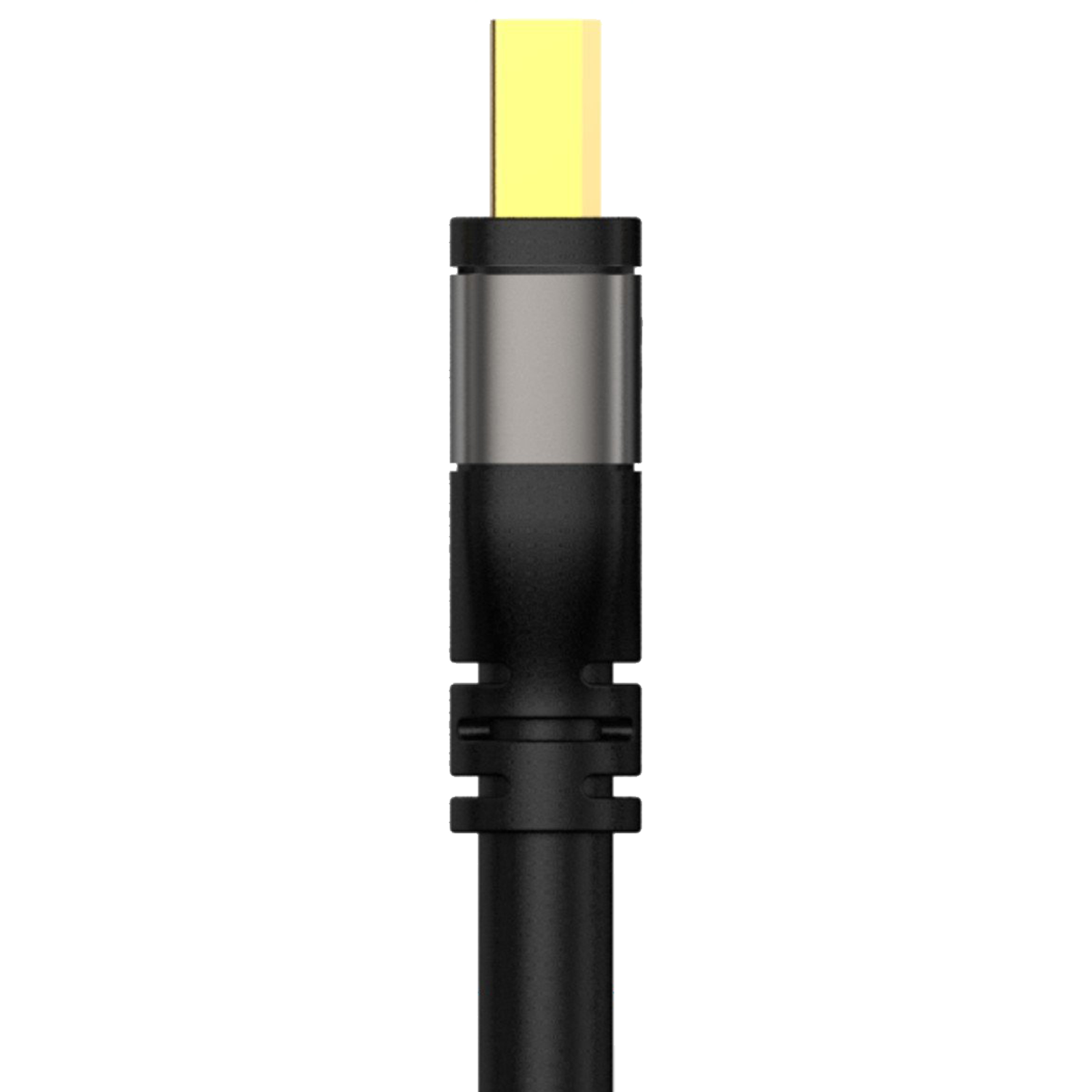 Displayportkabel DP-Mini von Oehlbach in schwarz mit silbernen Steckern auf hellem Hintergrund; Kabel diagonal von unten links nach oben rechts