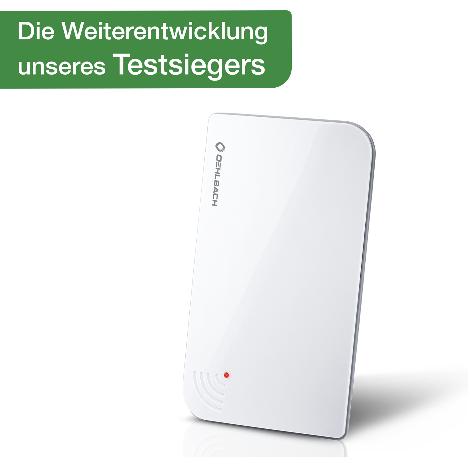 Zimmerantenne mit rechteckigem Design Oehlbach-Logo oben links schwarze Oberfläche Kabel unten links 5G-Filter Text auf Antenne