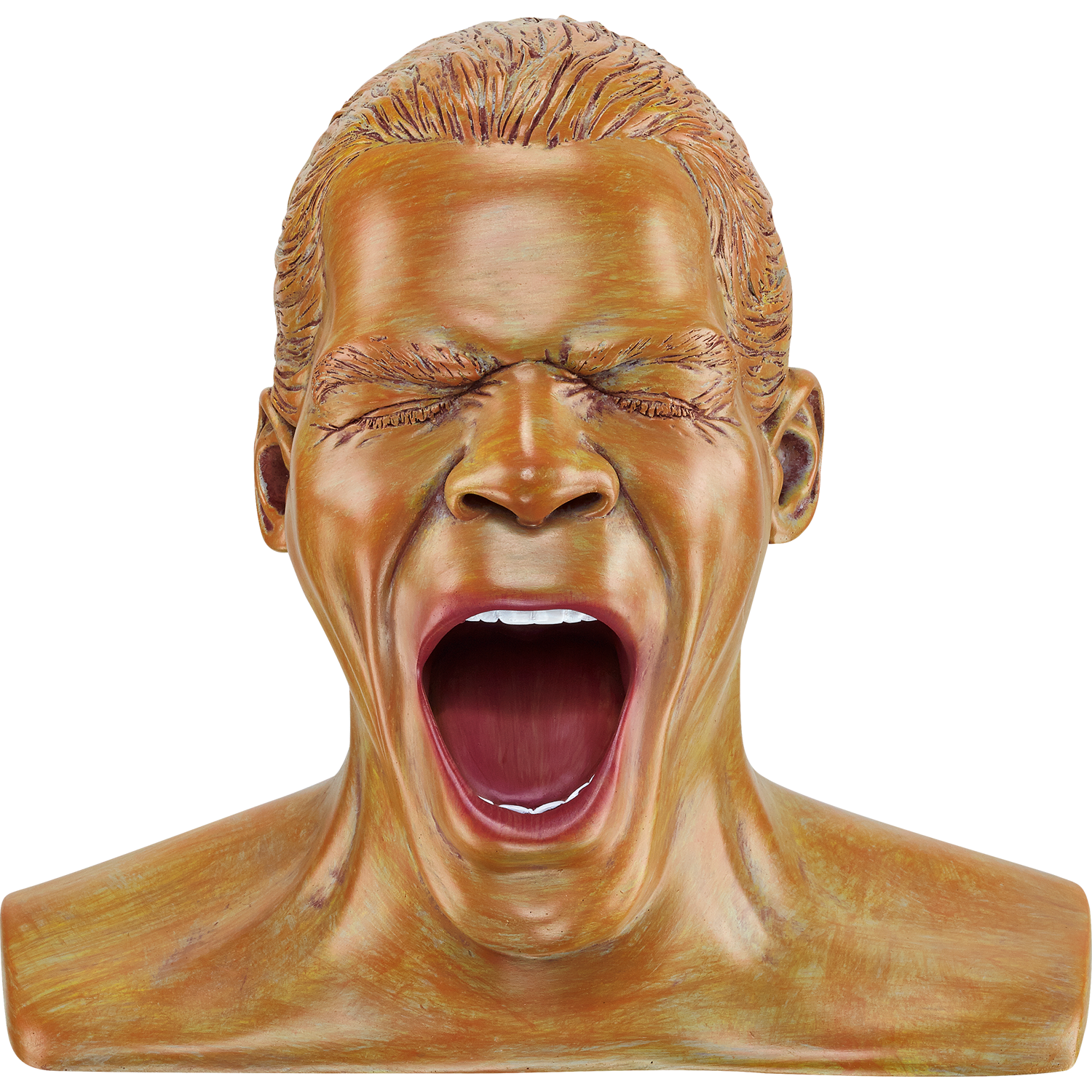 Kopfhörerständer Oehlbach schwarz glänzend mit Schriftzug Scream Anniversary auf Sockel grauer Hintergrund