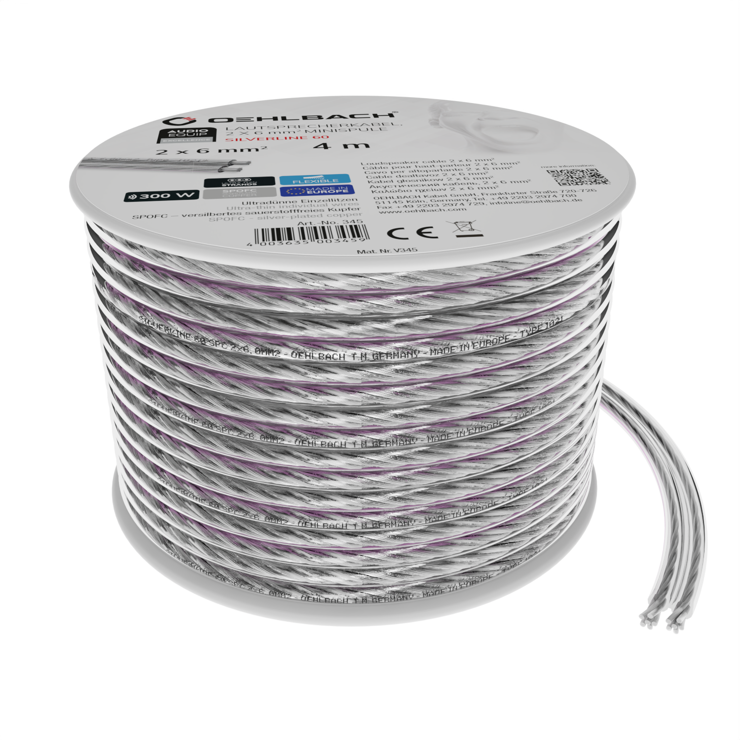Silverline SP-60 Lautsprecherkabel