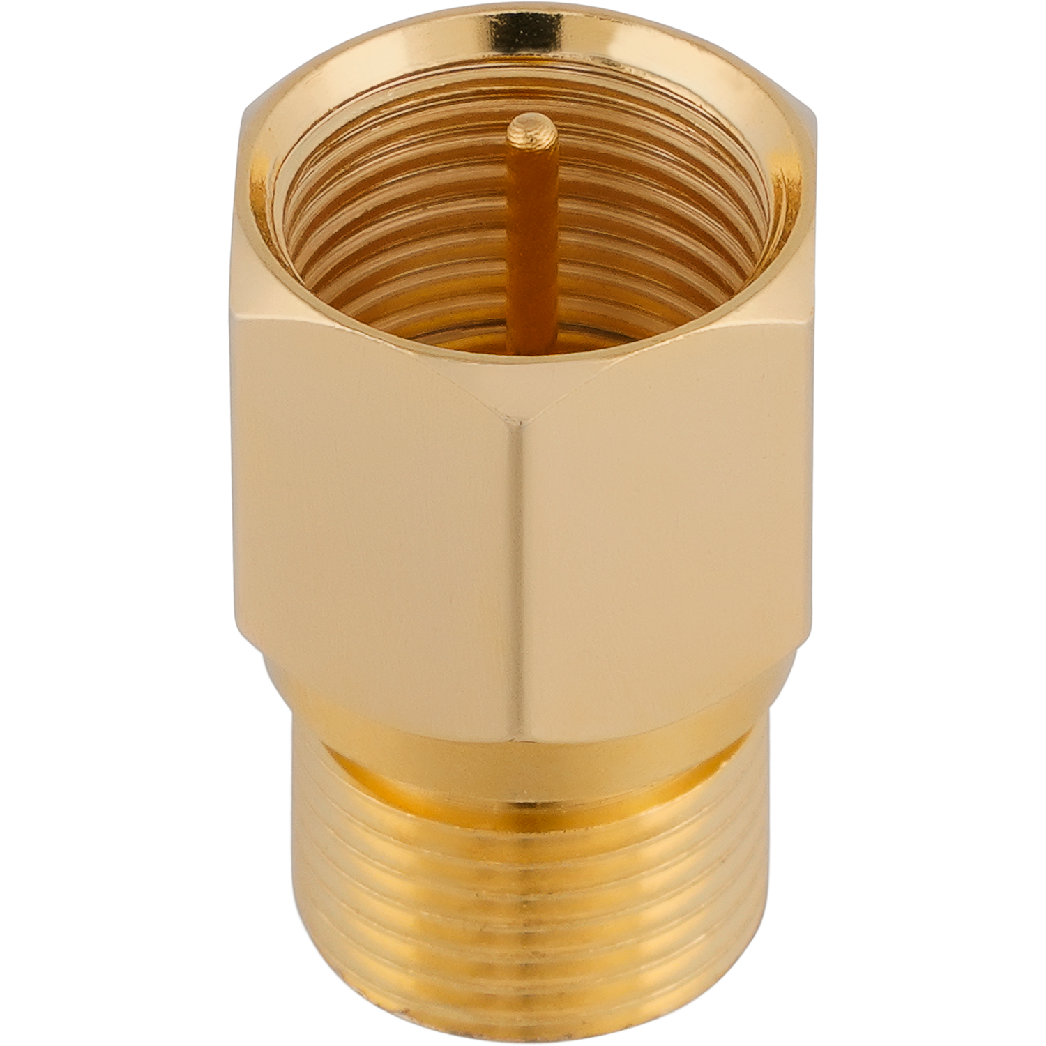 Bild zeigt zwei silberne F-Stecker mit Oehlbach Logo auf weißem Hintergrund. Stecker nebeneinander mit sichtbaren Gewinden und Anschlussenden.