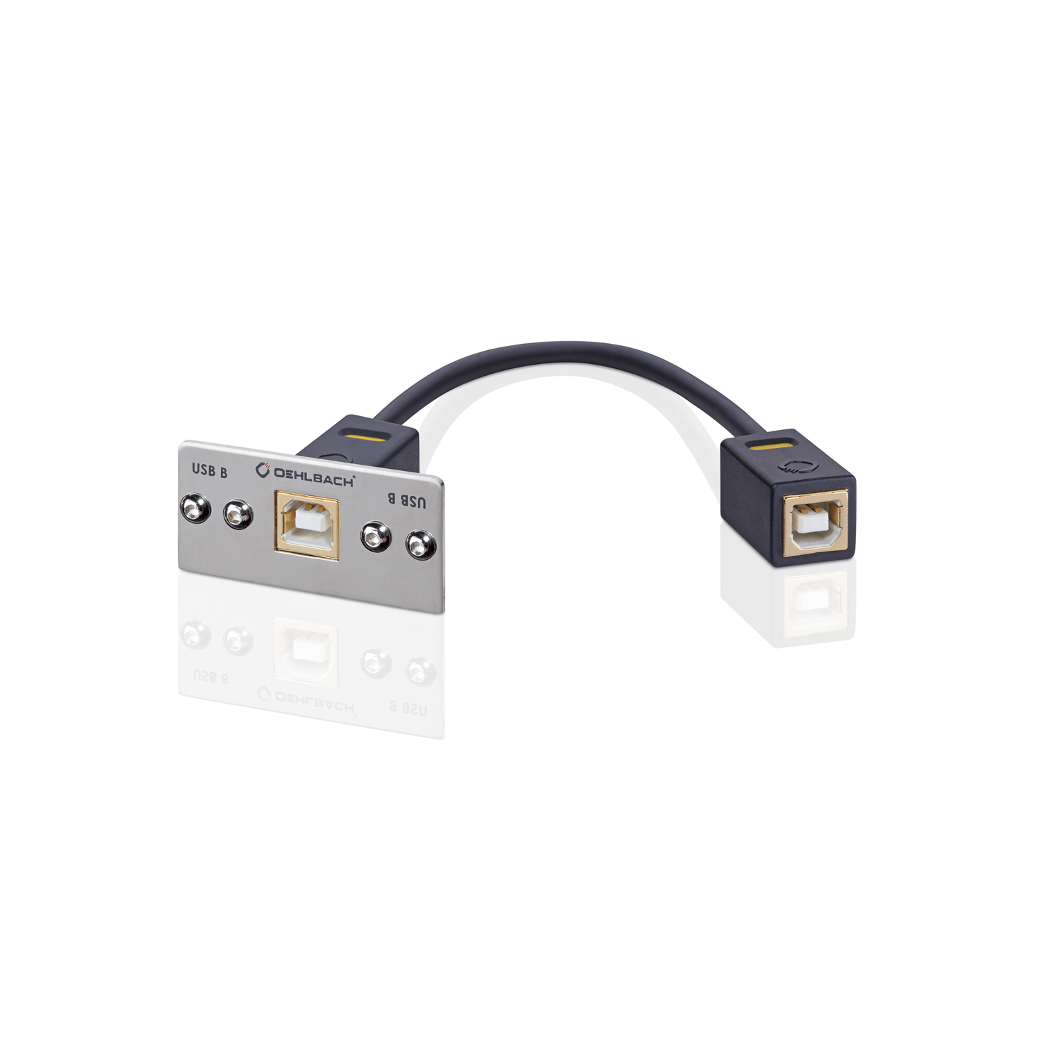 MMT-C USB.2 B-B USB-2.0-B-B-Multimedia Einsatz mit Kabelpeitsche