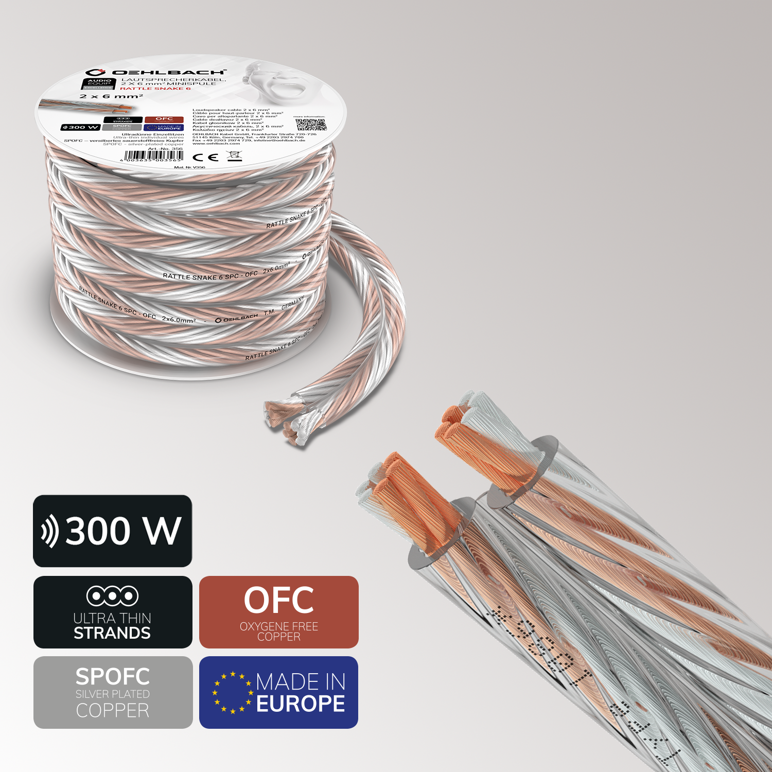 Rattle Snake 6 SP-60 Hochwertiges Lautsprecherkabel