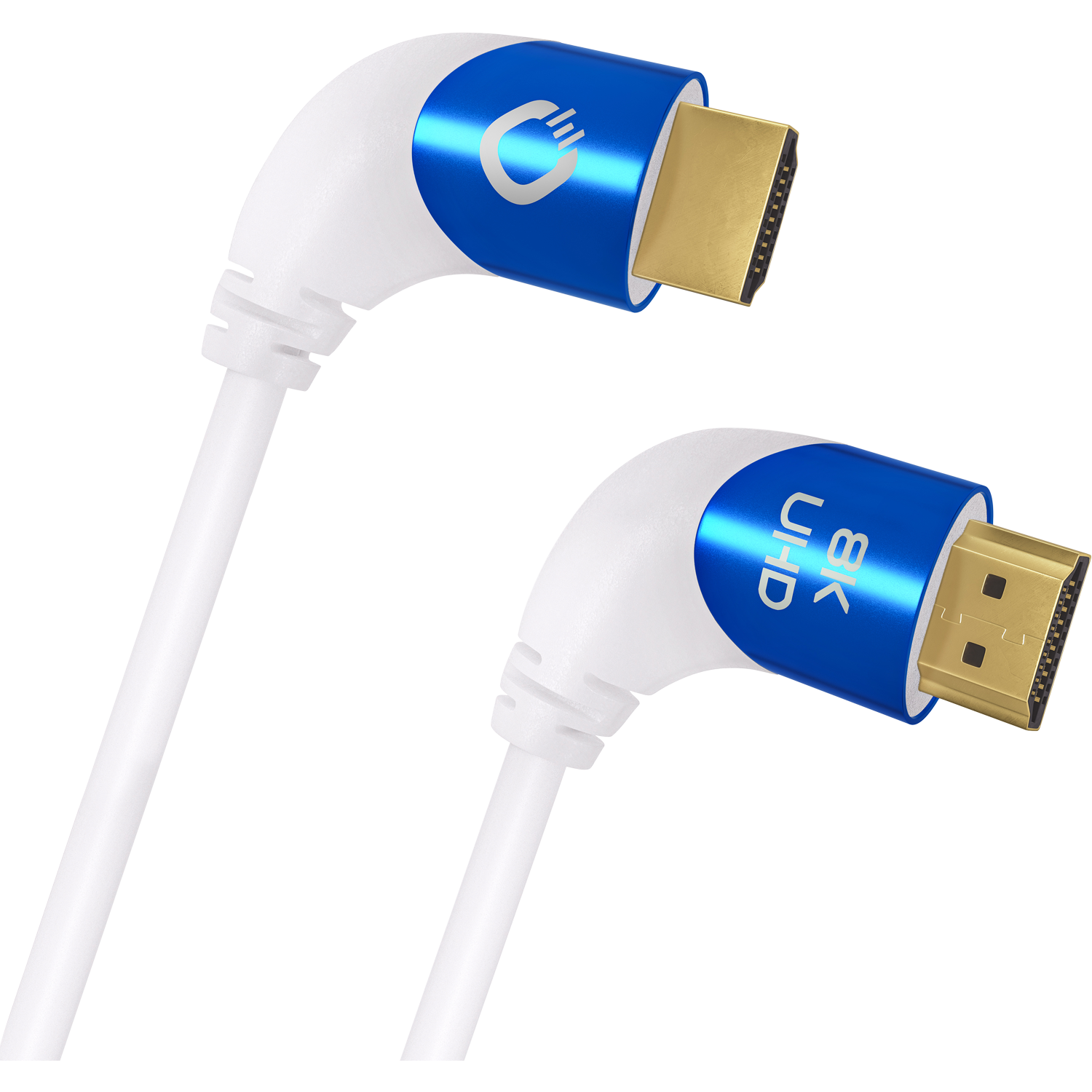 Ultra-High-Speed HDMI Kabel Oehlbach schwarz mit goldenen Steckern auf weißem Hintergrund