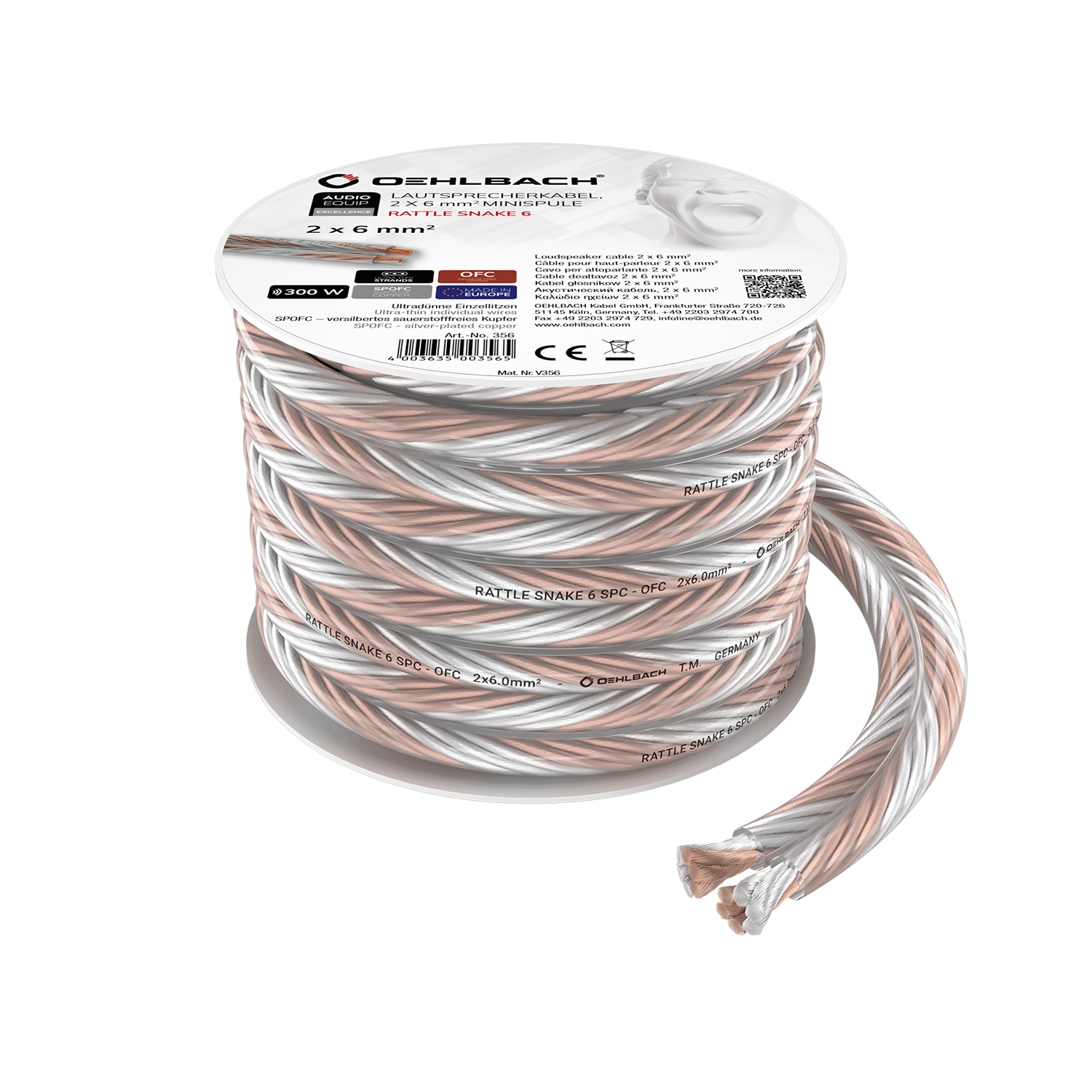Rattle Snake 6 SP-60 Hochwertiges Lautsprecherkabel