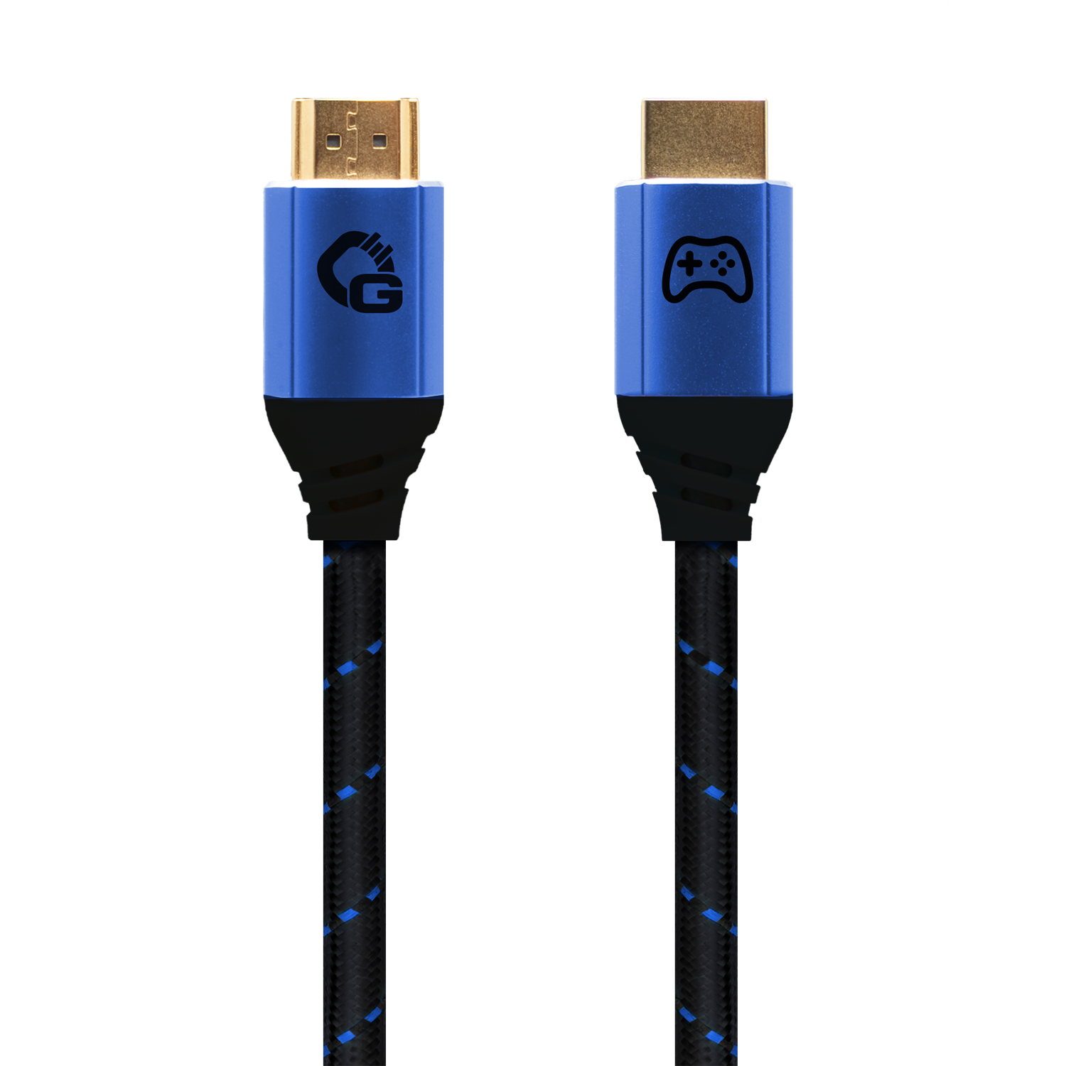 Oehlbach Ultra High Speed HDMI-Kabel blau mit Text New Game links auf transparentem Hintergrund