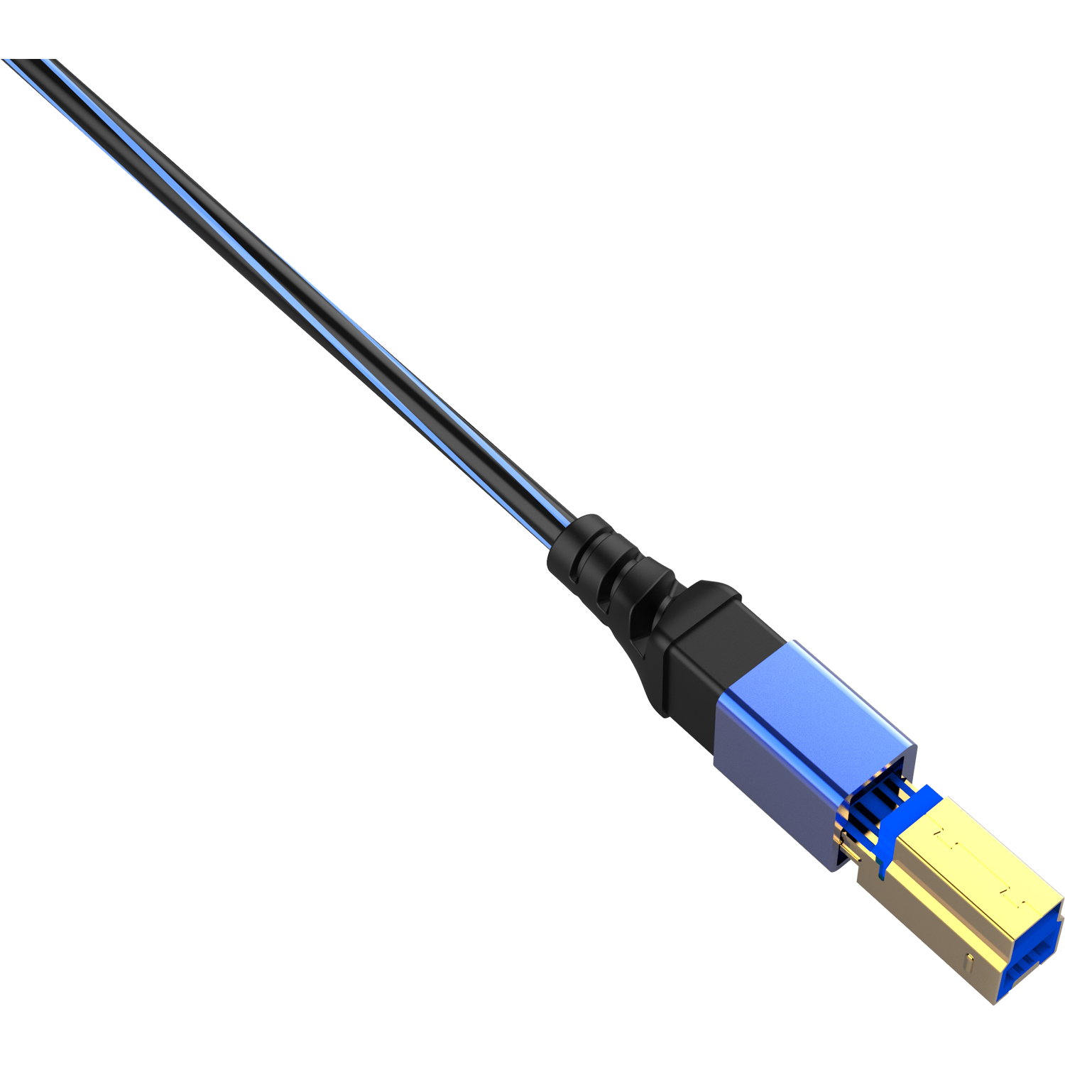 USB 3.2 Gen 2 Kabel Typ A auf Typ B mit Oehlbach Logo auf schwarzem Hintergrund