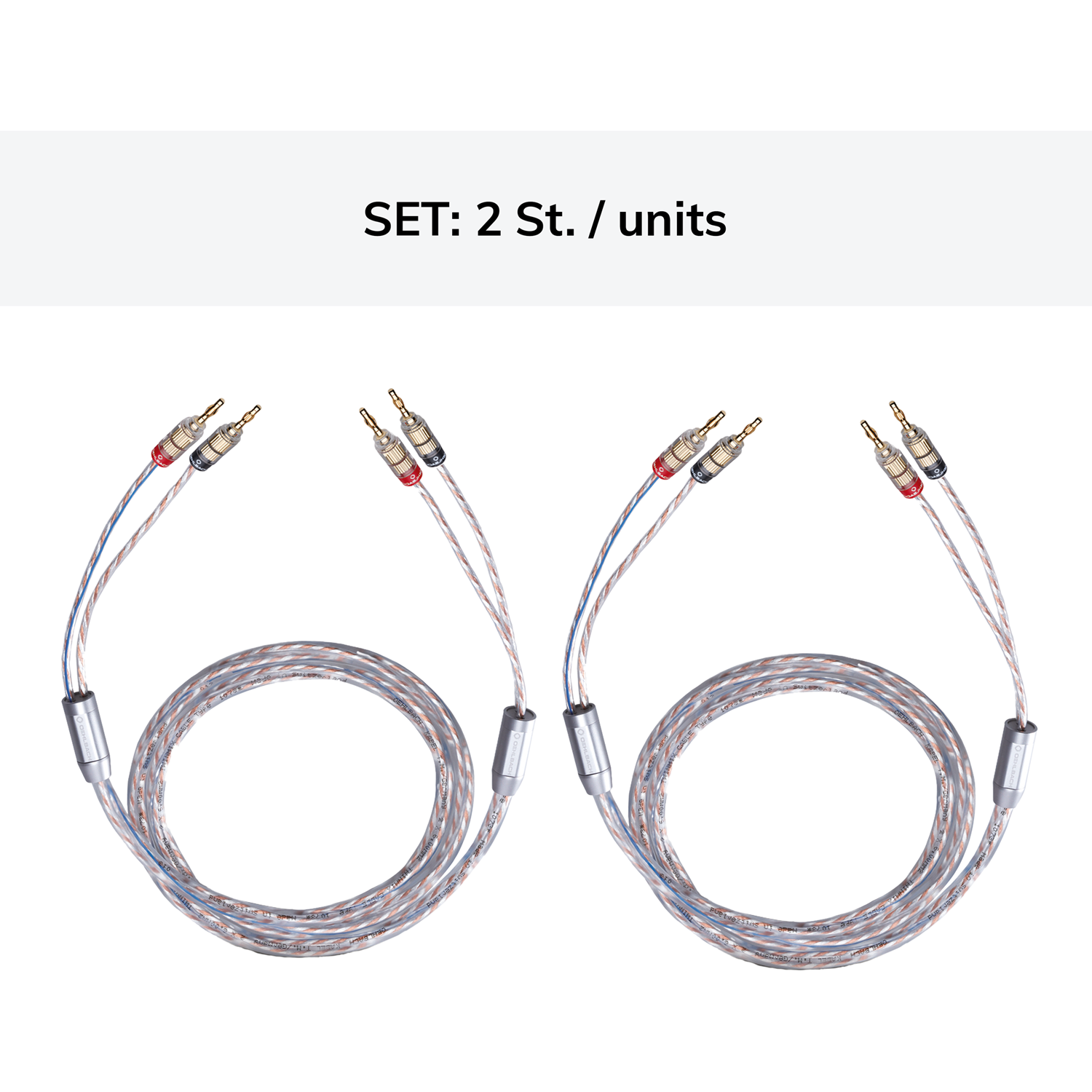 Twin Mix Two B Hochwertiges Lautsprecherkabel Set mit Bananensteckern