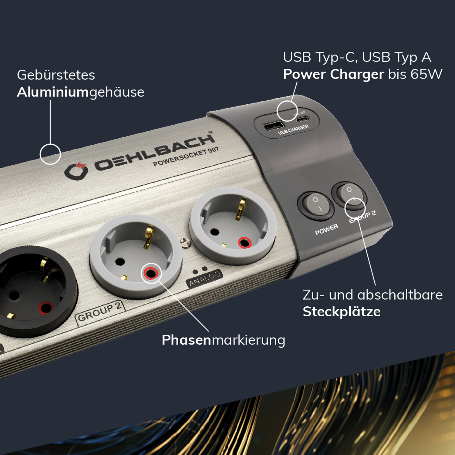 Powersocket 907 MKII Hochwertige HiFi-Netzleiste mit Filterung Powersocket 907 MKII