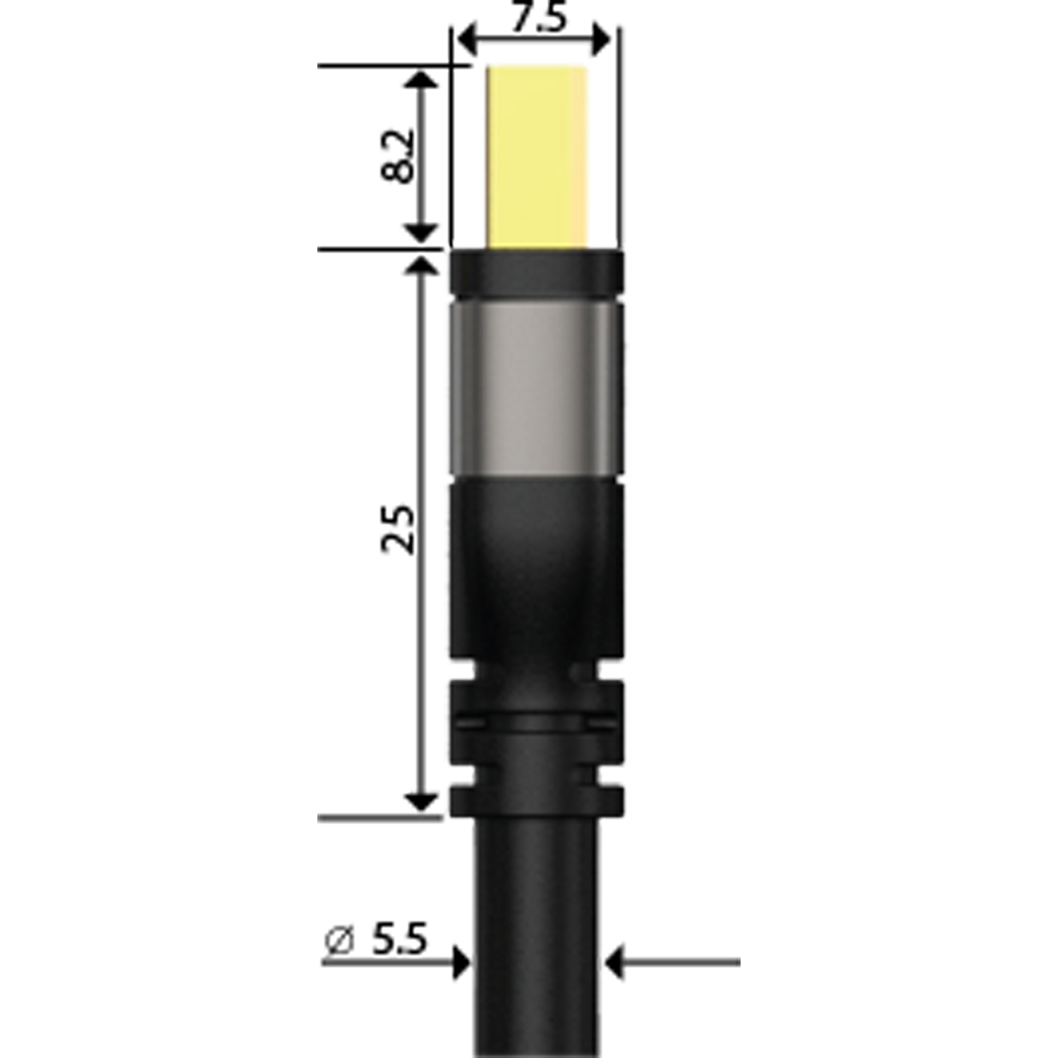 Displayportkabel DP-Mini Oehlbach weißes Kabel mit schwarzen Steckern auf weißem Hintergrund Kabel diagonal von oben links nach unten rechts