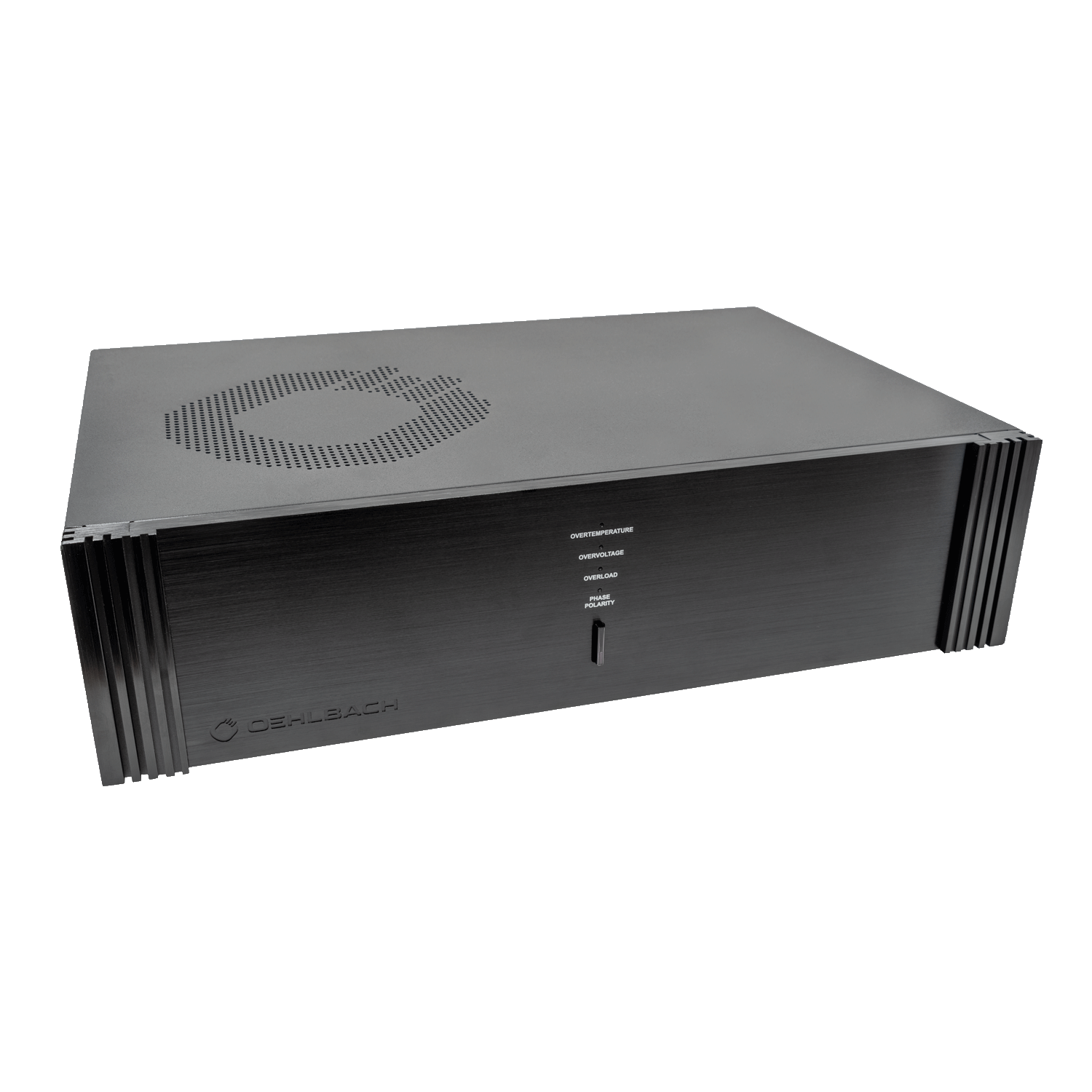 Rückseite mit acht Schuko-Steckdosen, Netzanschluss und Schalter